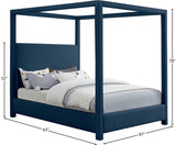 Emerson Blue Linen Textured Queen Bed from Meridian - Luna Furniture