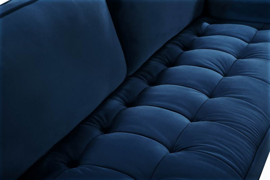 Emily Blue Velvet Loveseat from Meridian - Luna Furniture