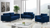 Emily Blue Velvet Loveseat from Meridian - Luna Furniture