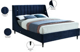 Eva Blue Velvet King Bed from Meridian - Luna Furniture