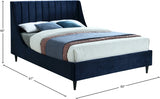 Eva Blue Velvet King Bed from Meridian - Luna Furniture