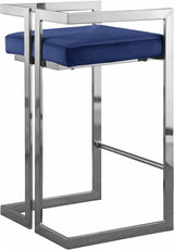 Ezra Blue Velvet Counter Stool, Set of 2 from Meridian - Luna Furniture