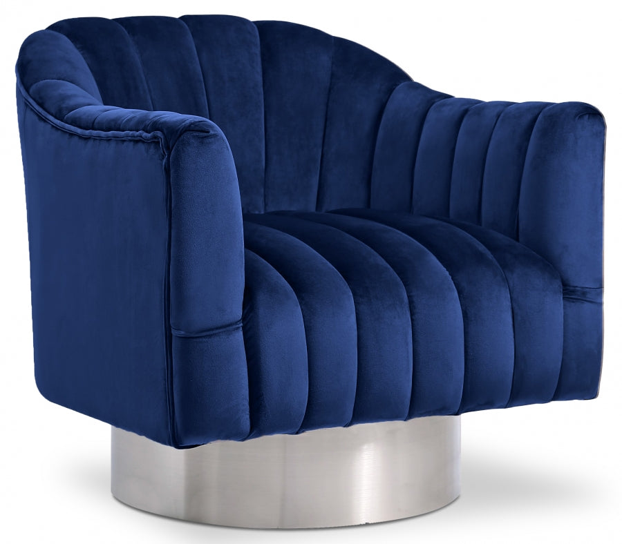 Farrah Blue Velvet Chair from Meridian - Luna Furniture