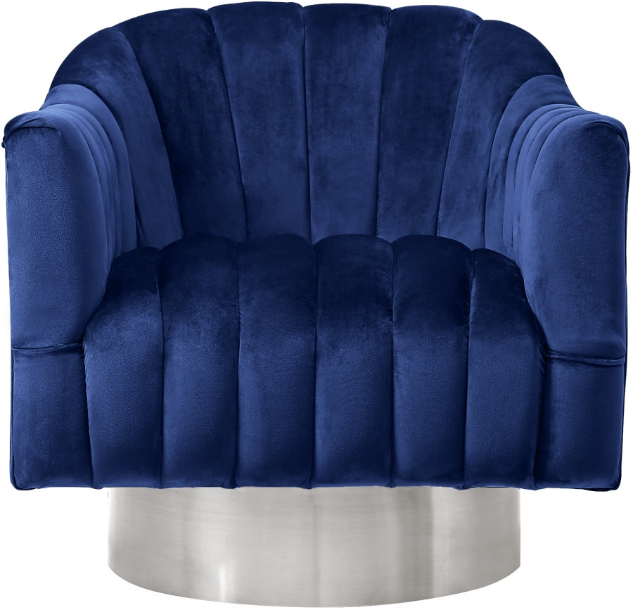 Farrah Blue Velvet Chair from Meridian - Luna Furniture