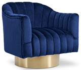 Farrah Blue Velvet Chair from Meridian - Luna Furniture