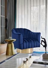 Farrah Blue Velvet Chair from Meridian - Luna Furniture