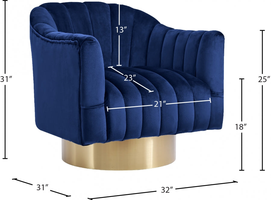 Farrah Blue Velvet Chair from Meridian - Luna Furniture