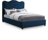 Felix Blue Linen Textured Fabric King Bed from Meridian - Luna Furniture