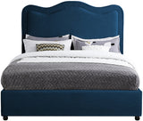 Felix Blue Linen Textured Fabric King Bed from Meridian - Luna Furniture