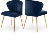 Finley Blue Velvet Chair from Meridian - Luna Furniture