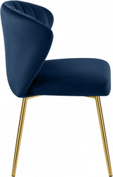 Finley Blue Velvet Chair from Meridian - Luna Furniture