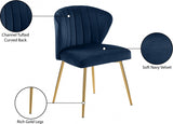 Finley Blue Velvet Chair from Meridian - Luna Furniture