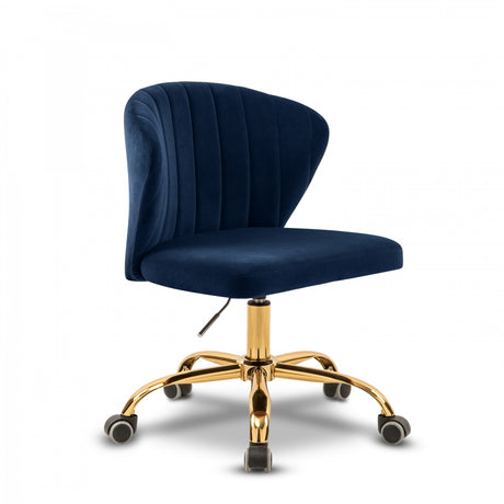 Finley Blue Velvet Office Chair from Meridian - Luna Furniture