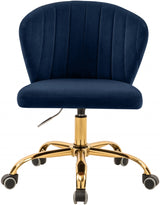 Finley Blue Velvet Office Chair from Meridian - Luna Furniture