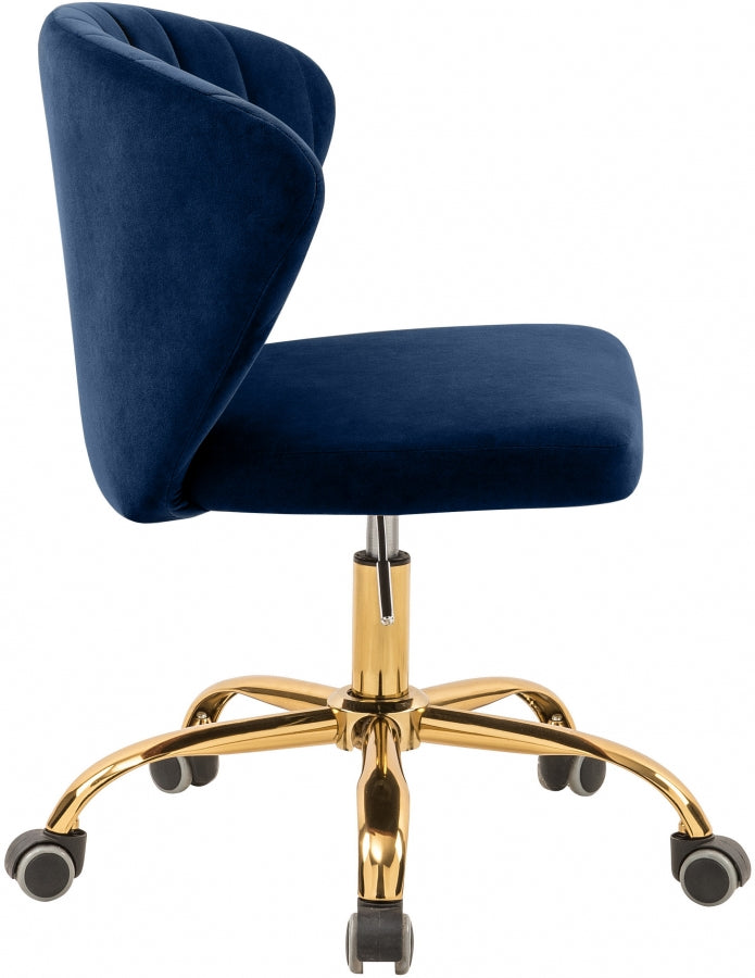 Finley Blue Velvet Office Chair from Meridian - Luna Furniture