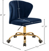 Finley Blue Velvet Office Chair from Meridian - Luna Furniture