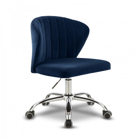 Finley Blue Velvet Office Chair from Meridian - Luna Furniture