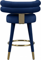 Fitzroy Blue Velvet Counter Stool, Set of 2 from Meridian - Luna Furniture