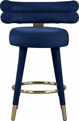 Fitzroy Blue Velvet Counter Stool, Set of 2 from Meridian - Luna Furniture