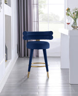 Fitzroy Blue Velvet Counter Stool, Set of 2 from Meridian - Luna Furniture