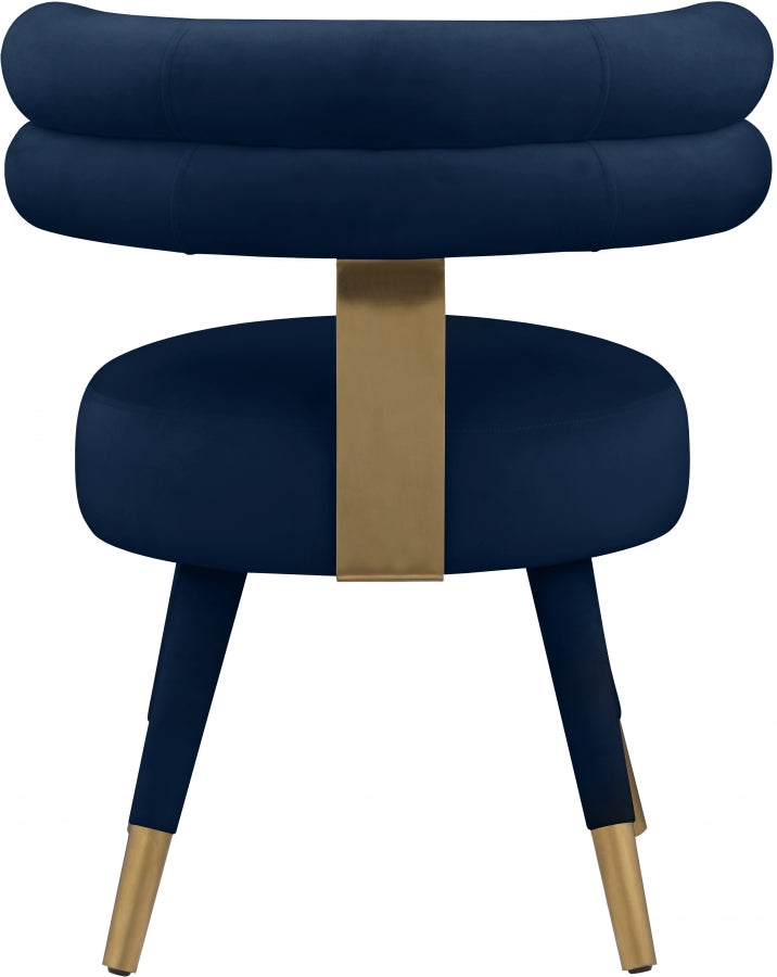 Fitzroy Blue Velvet Dining Chair, Set of 2 from Meridian - Luna Furniture