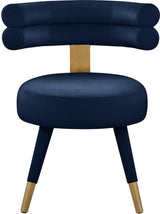 Fitzroy Blue Velvet Dining Chair, Set of 2 from Meridian - Luna Furniture