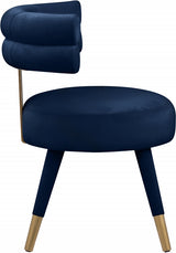 Fitzroy Blue Velvet Dining Chair, Set of 2 from Meridian - Luna Furniture