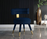 Fitzroy Blue Velvet Dining Chair, Set of 2 from Meridian - Luna Furniture