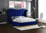 Flora Blue Velvet King Bed from Meridian - Luna Furniture