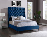 Fritz Blue Velvet Full Bed from Meridian - Luna Furniture