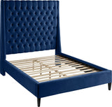 Fritz Blue Velvet Full Bed from Meridian - Luna Furniture