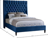 Fritz Blue Velvet King Bed from Meridian - Luna Furniture