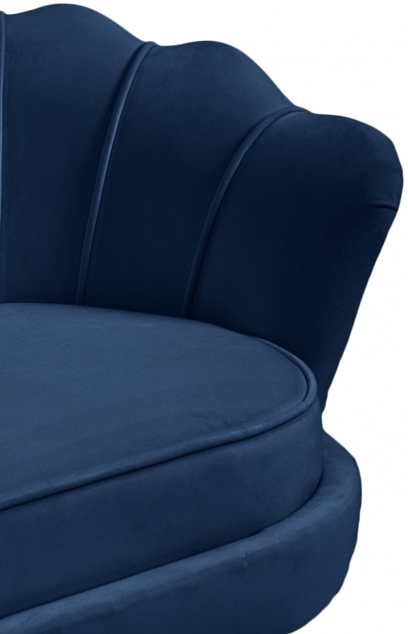 Gardenia Blue Velvet Chair from Meridian - Luna Furniture