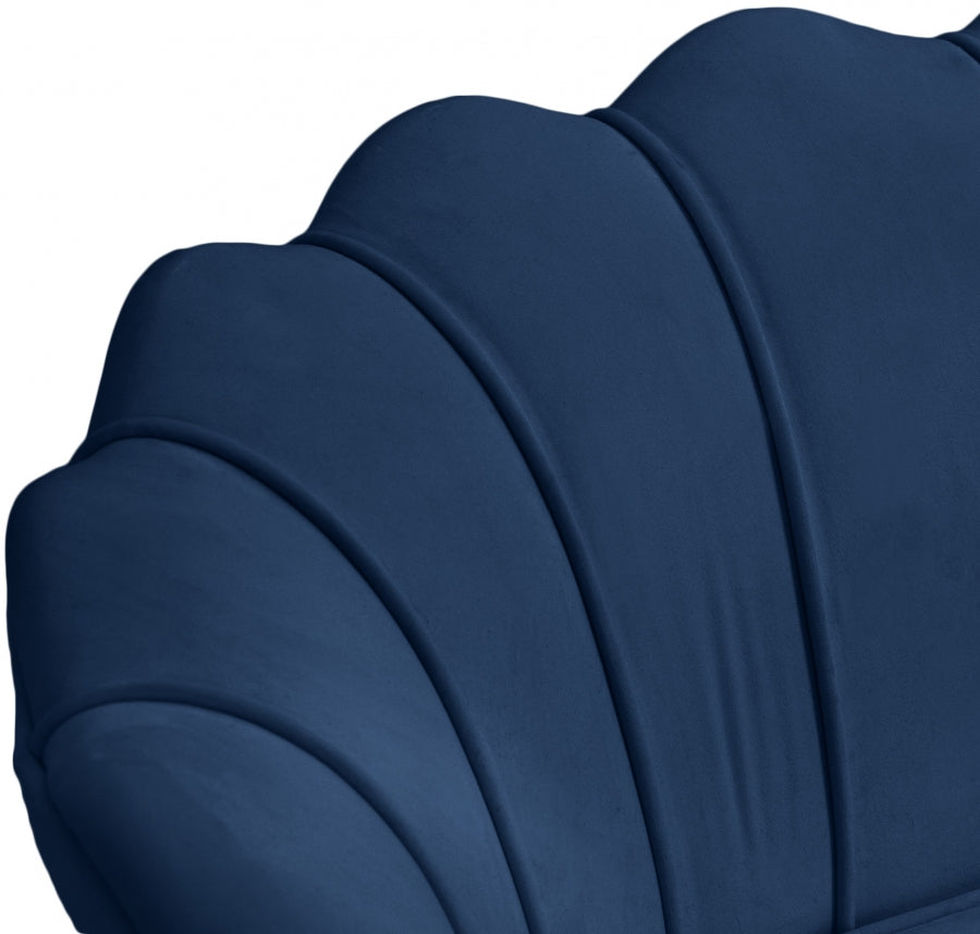 Gardenia Blue Velvet Chair from Meridian - Luna Furniture