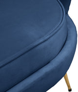 Gardenia Blue Velvet Chair from Meridian - Luna Furniture