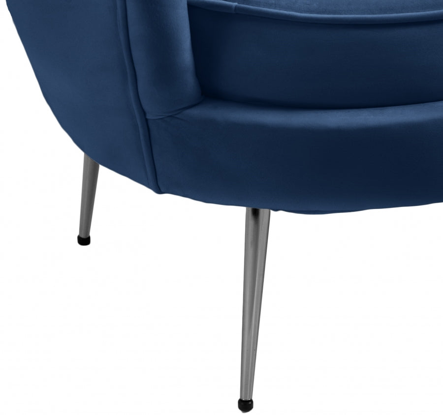 Gardenia Blue Velvet Chair from Meridian - Luna Furniture