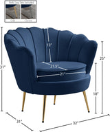 Gardenia Blue Velvet Chair from Meridian - Luna Furniture