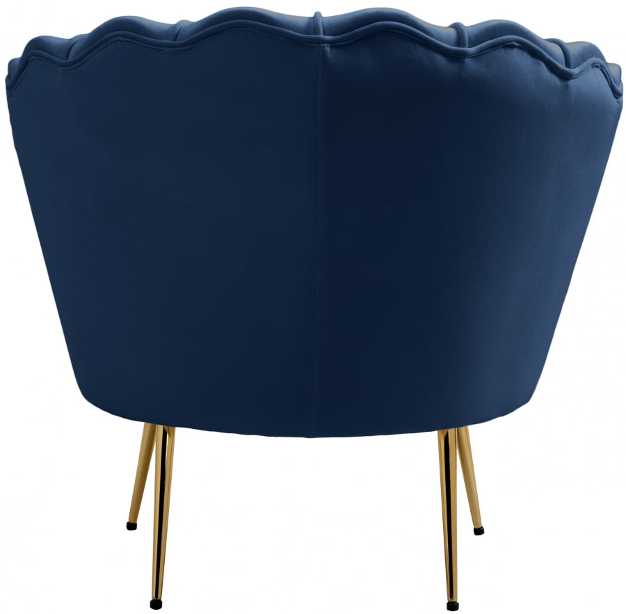 Gardenia Blue Velvet Chair from Meridian - Luna Furniture