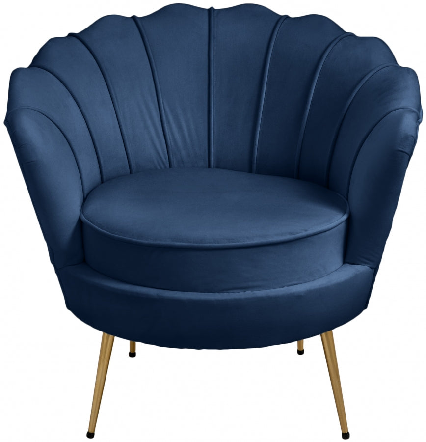 Gardenia Blue Velvet Chair from Meridian - Luna Furniture