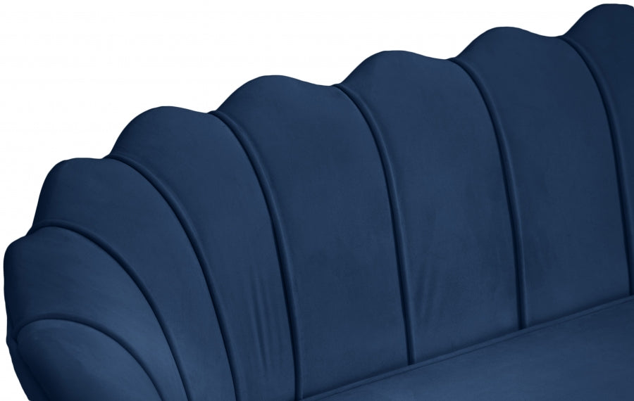 Gardenia Blue Velvet Sofa from Meridian - Luna Furniture