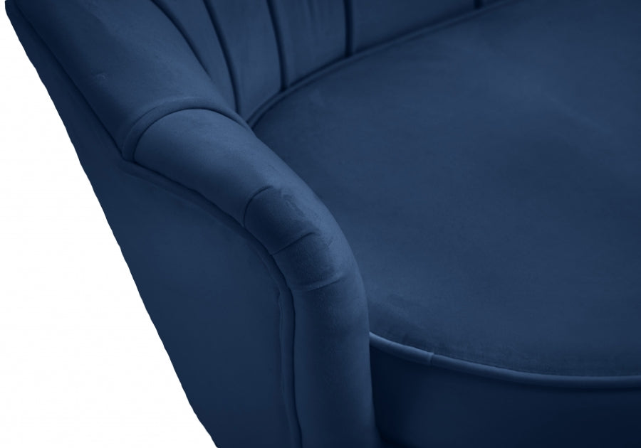 Gardenia Blue Velvet Sofa from Meridian - Luna Furniture