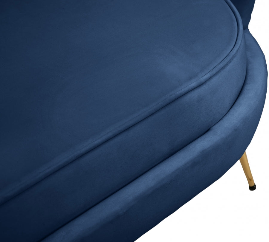 Gardenia Blue Velvet Sofa from Meridian - Luna Furniture