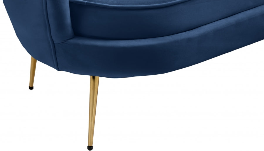 Gardenia Blue Velvet Sofa from Meridian - Luna Furniture