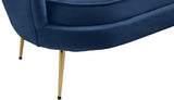 Gardenia Blue Velvet Sofa from Meridian - Luna Furniture