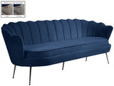 Gardenia Blue Velvet Sofa from Meridian - Luna Furniture