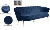 Gardenia Blue Velvet Sofa from Meridian - Luna Furniture