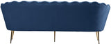 Gardenia Blue Velvet Sofa from Meridian - Luna Furniture