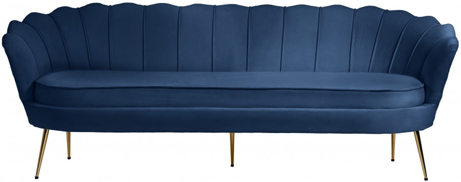 Gardenia Blue Velvet Sofa from Meridian - Luna Furniture