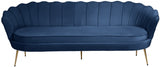 Gardenia Blue Velvet Sofa from Meridian - Luna Furniture