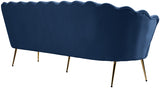 Gardenia Blue Velvet Sofa from Meridian - Luna Furniture